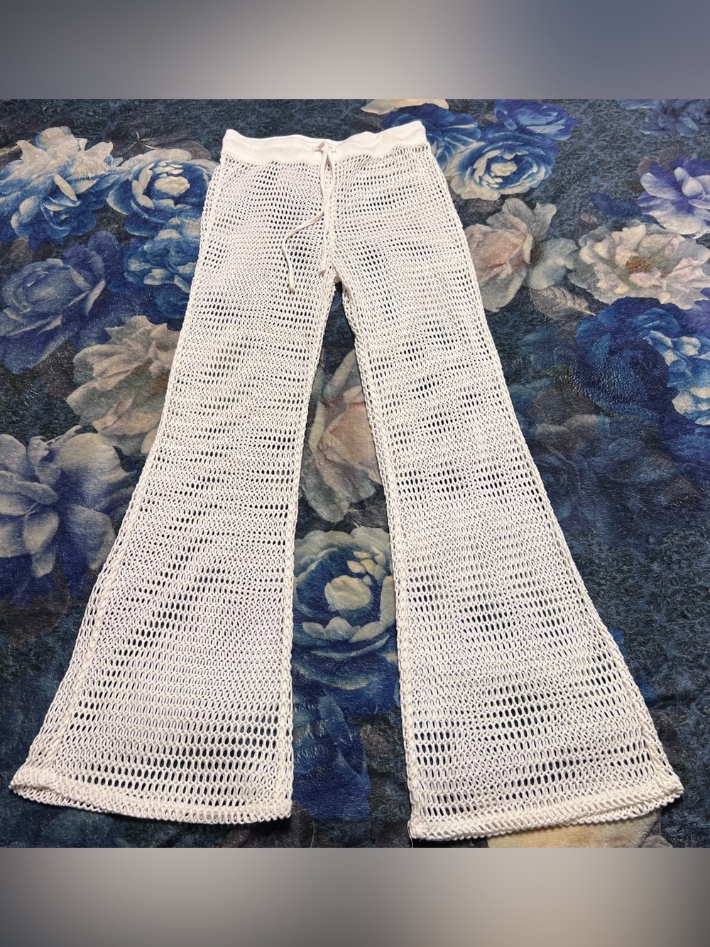 Shade & Shore Cream Crochet Cover-Up Pants